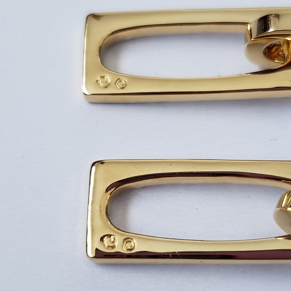 Swarovski Crystal White Round Cut Gold Tone Plate Drop Earrings - Picture 6 of 6